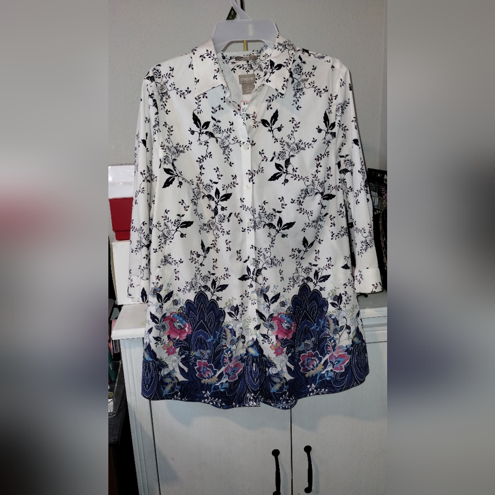 EUC Chicos Floral Blouse
